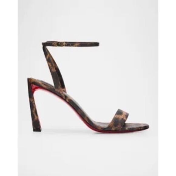 Christian Louboutin Condora Leopard Ankle-Strap Sandals 39.5 BNIB - Picture 1 of 7